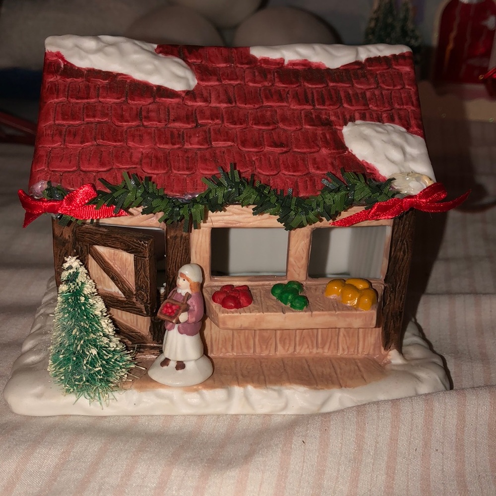 Christmas village fruit stand